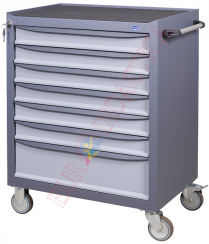 Carucior instrumente cu 6 sertare mici si 1 mediu (740x440x900mm)