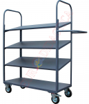 Carucior cu 4 rafturi din inox (1300x600x1800mm)