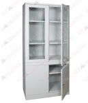 Dulap de depozitare substante chimice cu  2 usi din sticla si 2 metalice